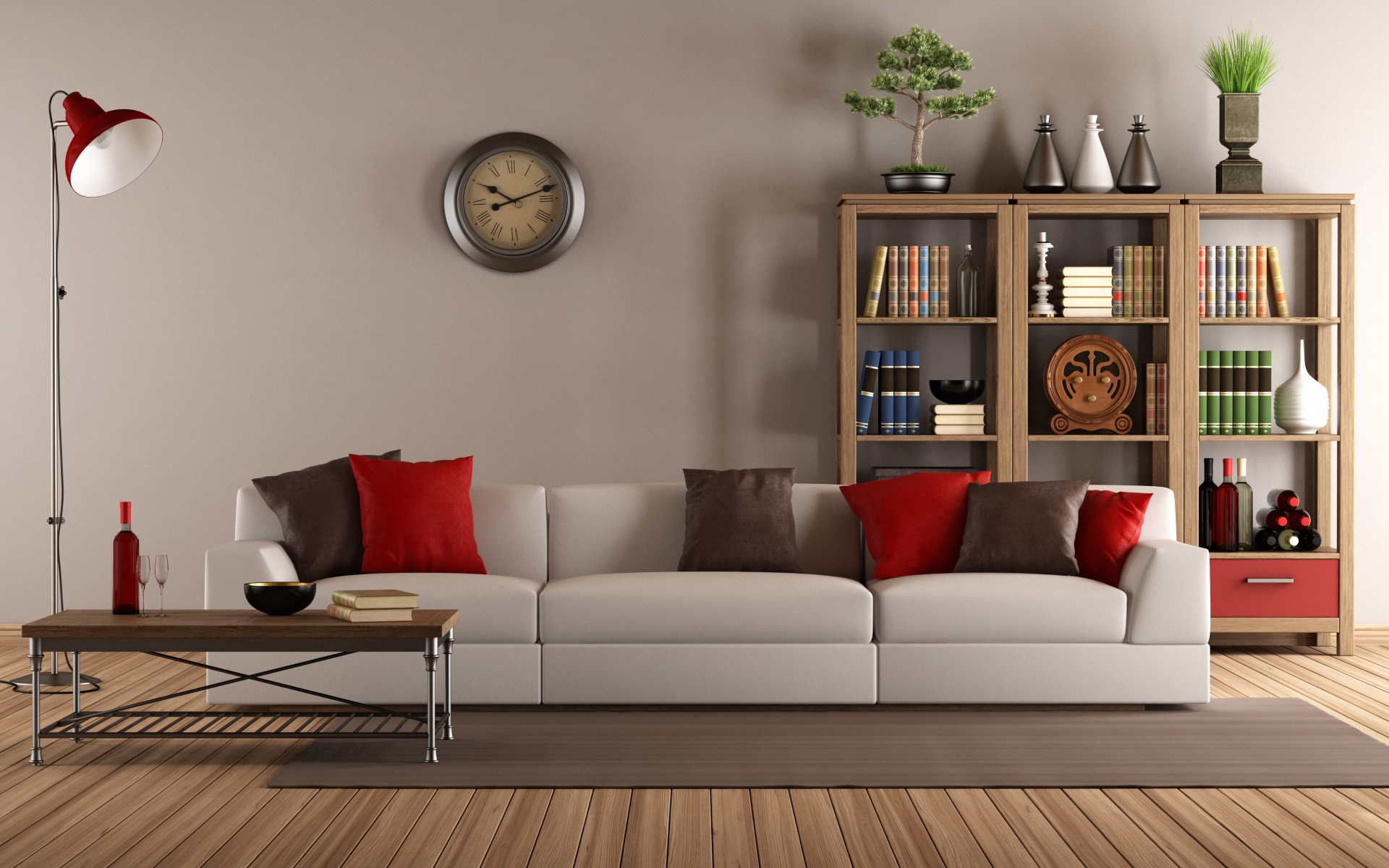 lamb, интерьер, couch , clock, pillows, living room, library, stylish design , interior