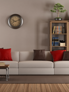 lamb, интерьер, couch , clock, pillows, living room, library, stylish design , interior