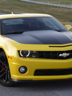 muscle car, желтый, camaro, chevrolet, камаро, передок, шевроле, 1le