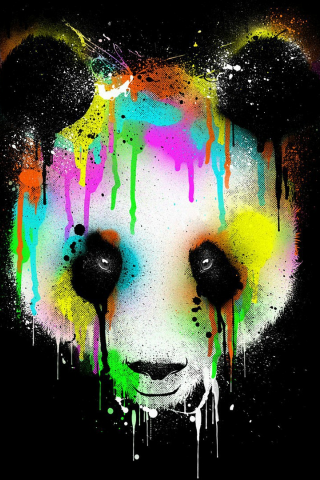 фон, панда, абстракции, глаза, цвета