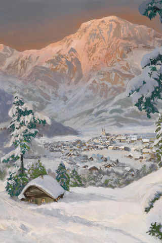 alois arnegger, альпы, снег, пейзаж, зима, елка