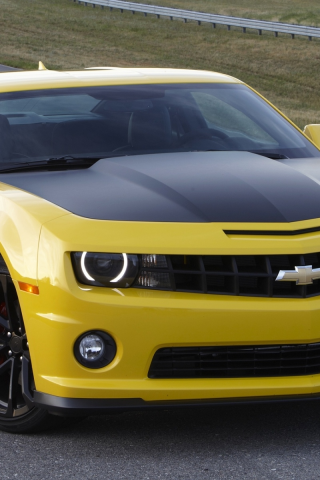 muscle car, желтый, camaro, chevrolet, камаро, передок, шевроле, 1le