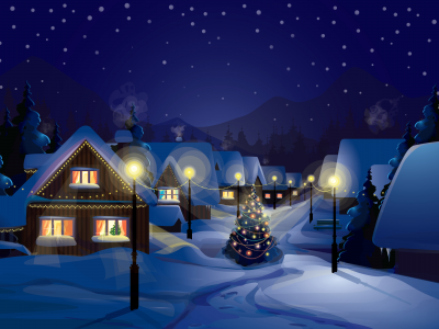 houses, merry christmas, city, lights, light columns, , , new year, ornaments, christmas tree, town