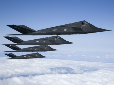 nighthawk, много, ударные, самолеты, малозаметные, f-117, lockheed