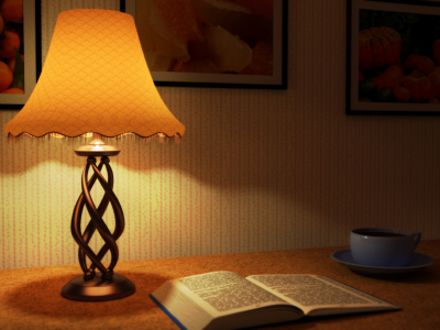 лампа, книга, чай, картины, чтение, уют, свет