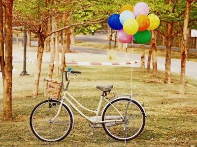 настроения, велосипед, колесо, корзинка, шарики