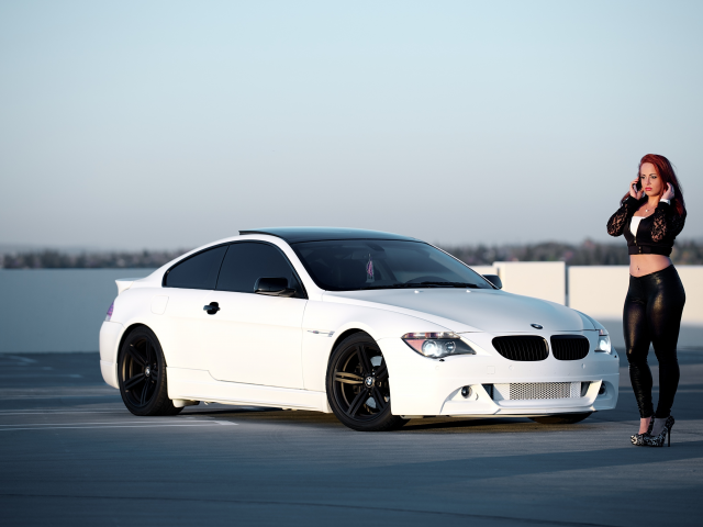 девушка, m6, e63, girl, белый, спортивное, купе, white, bmw, бмв