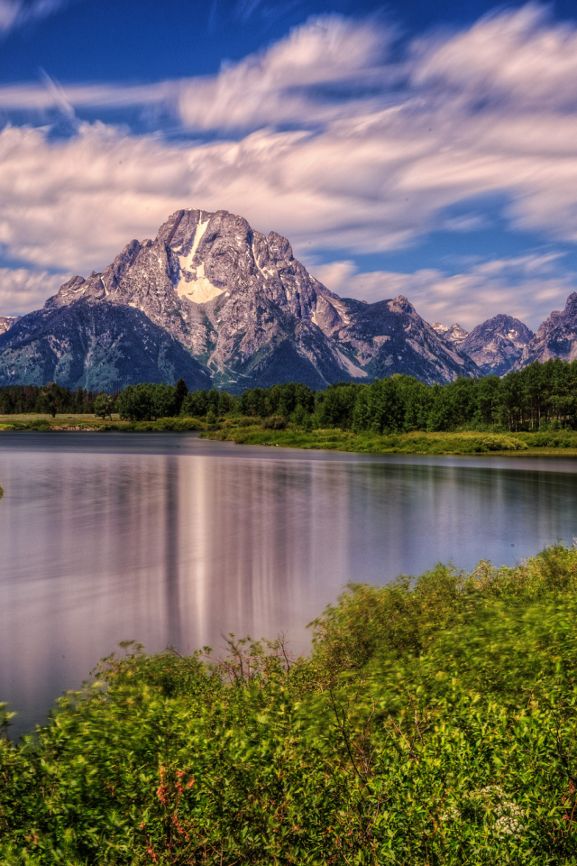 grand teton national park, wyoming, mount moran, snake river, река снейк