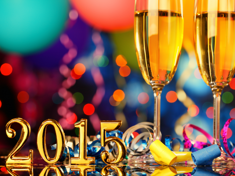 бокалы, с новым годом, шампанское, 2015, новогодние