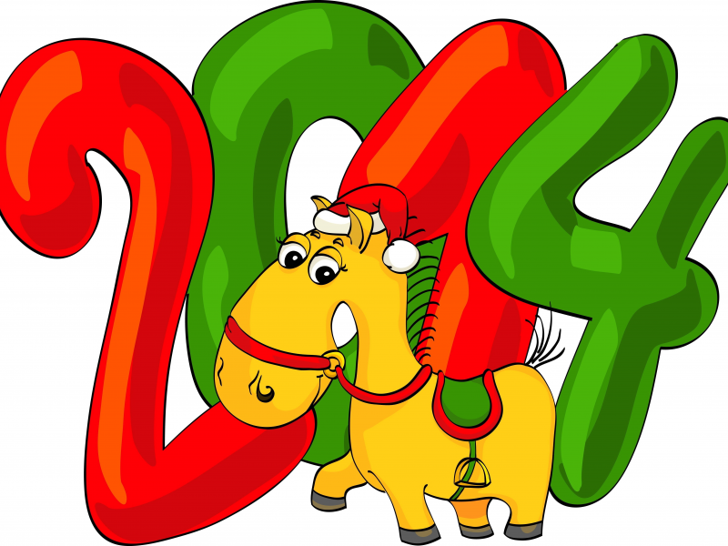 2014, седло, новый год, колпак, лошадка, цифры