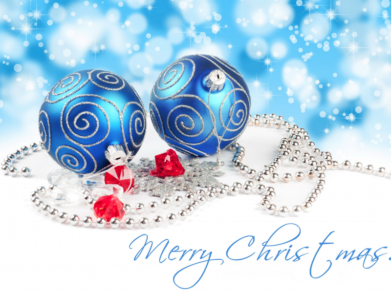 синие шары, merry christmas, рождество, праздник, игрушки