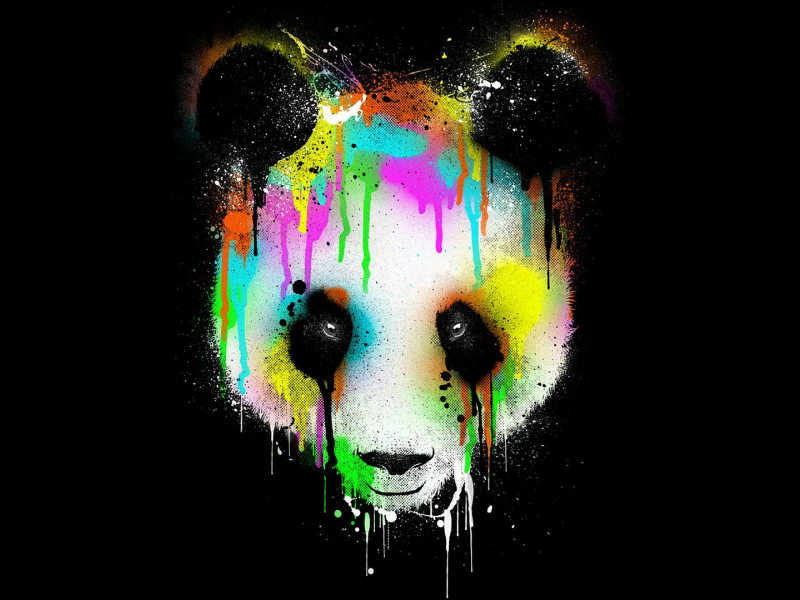 фон, панда, абстракции, глаза, цвета