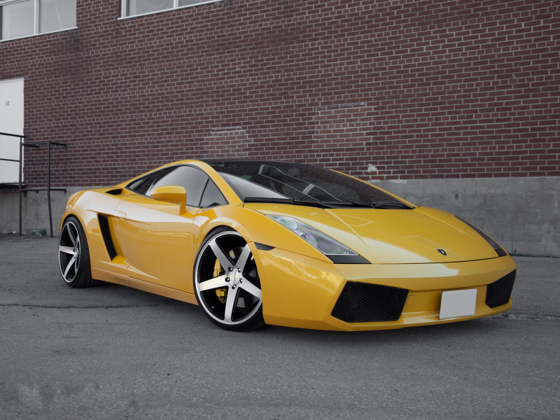 ламборгини, yellow, вид сбоку, lamborghini, lp560-4, галлардо, gallardo