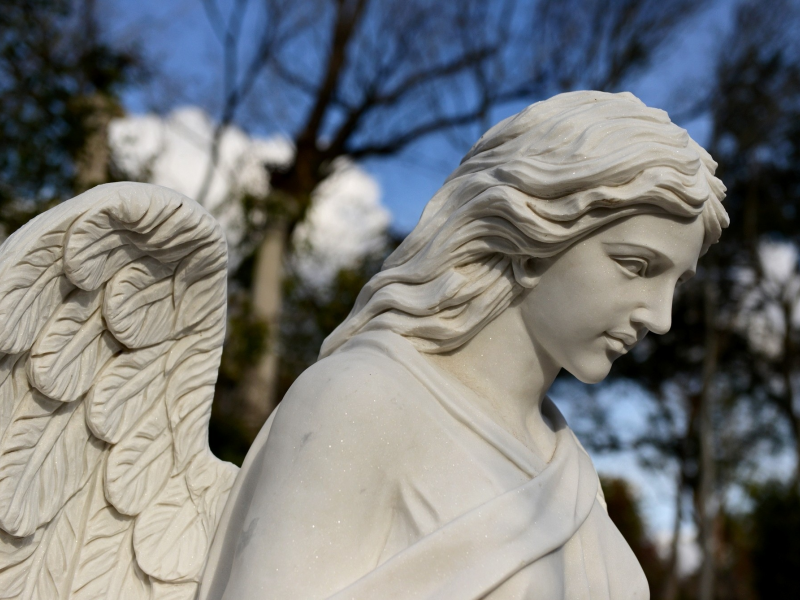 статуя, ангел, крылья, скульптура