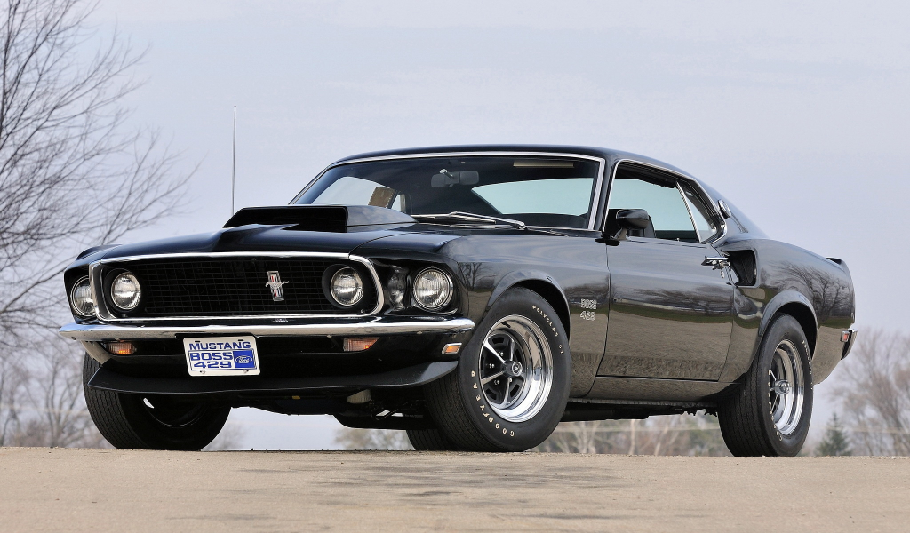 1969, 429, muscle car, mustang, форд, boss, ford, black, мустанг, мускул кар