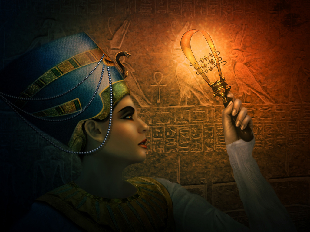систрум, египтянка, царица, девушка, нефертити, египет