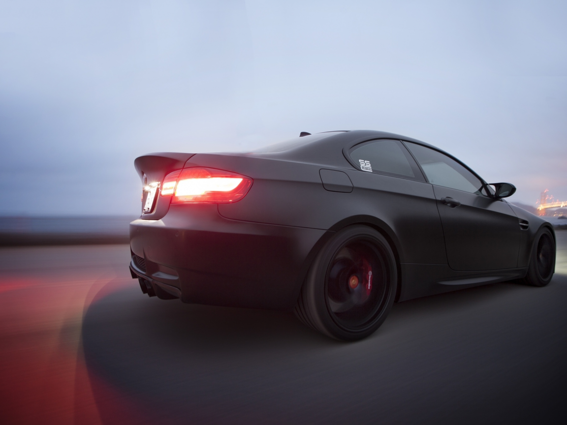 matte black, вид сзади, speed, bmw, m3, e92, бмв, матовый, чёрный