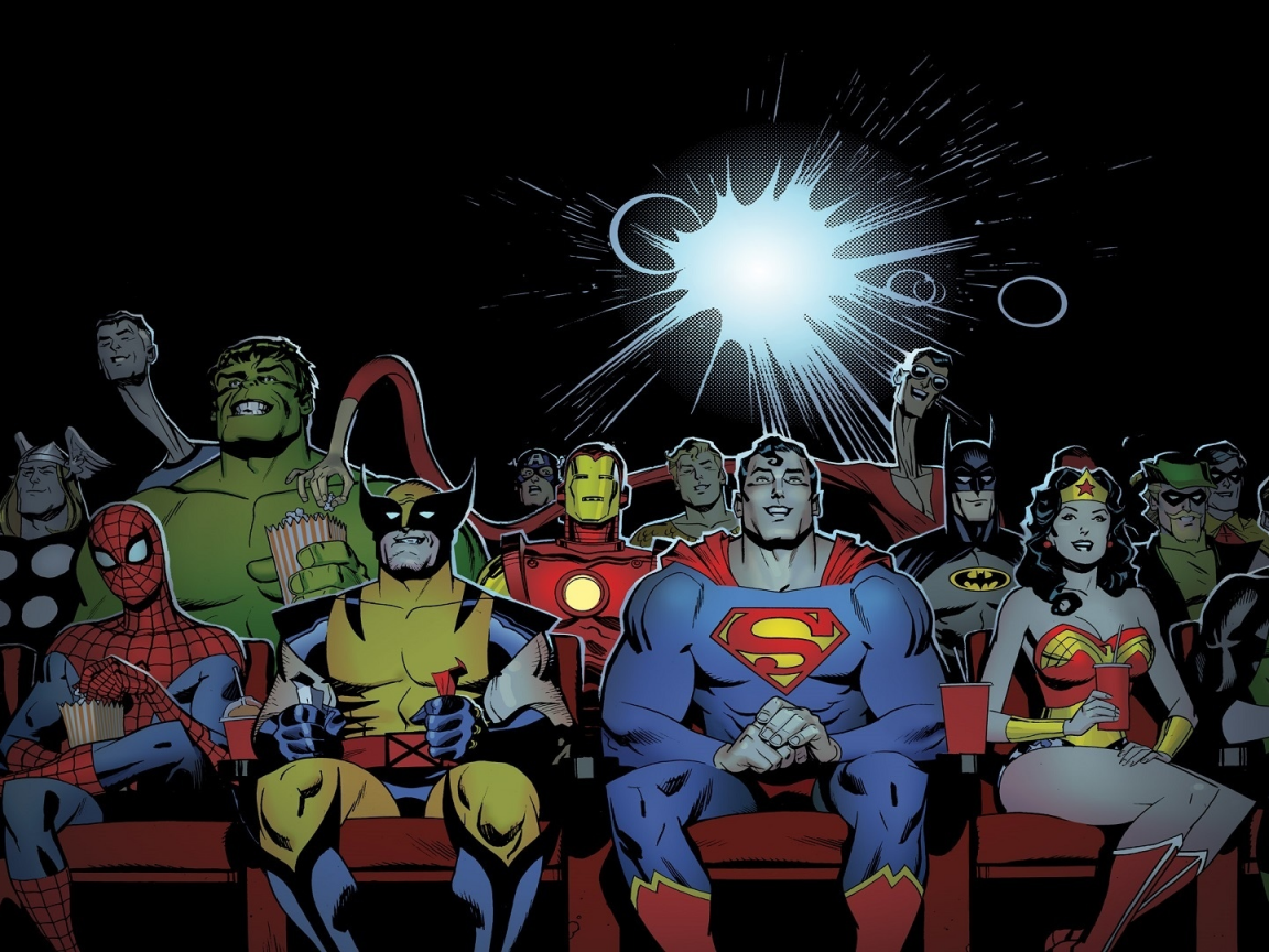 супергерои, marvel comics, dc comics, кинотеатр, попкорн