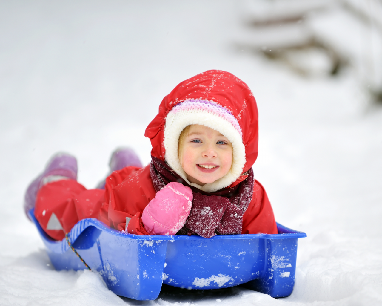 happy, sleigh, children, little girl, child, new year, christmas, рождество, winter