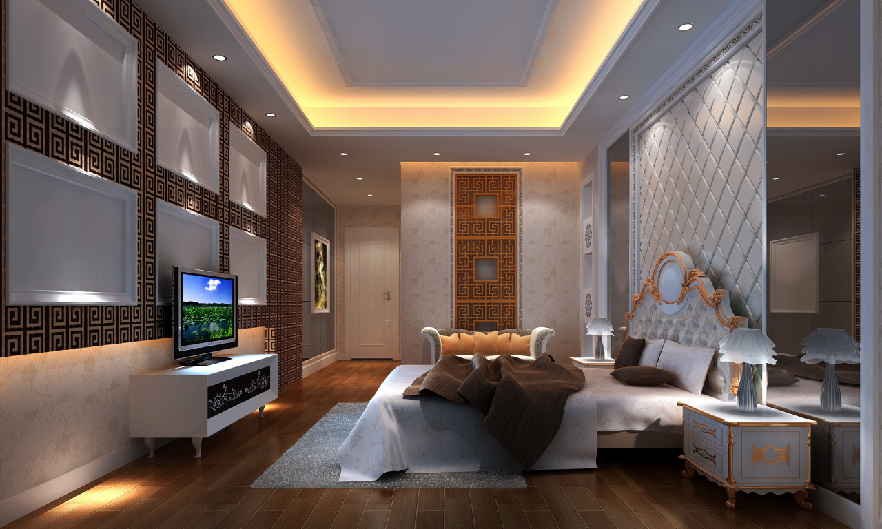 спальня, bedroom, interior, телевизор, кровать, master, design