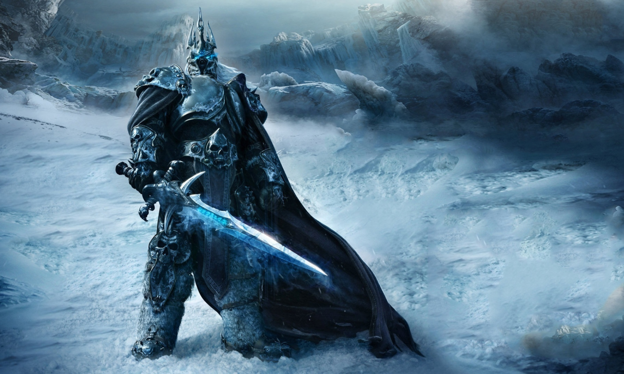 wrath of the lich king, world of warcraft, горы, игра, воин