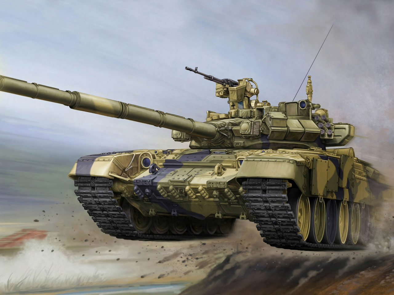 танк, основной, боевой, арт, российский, t-90