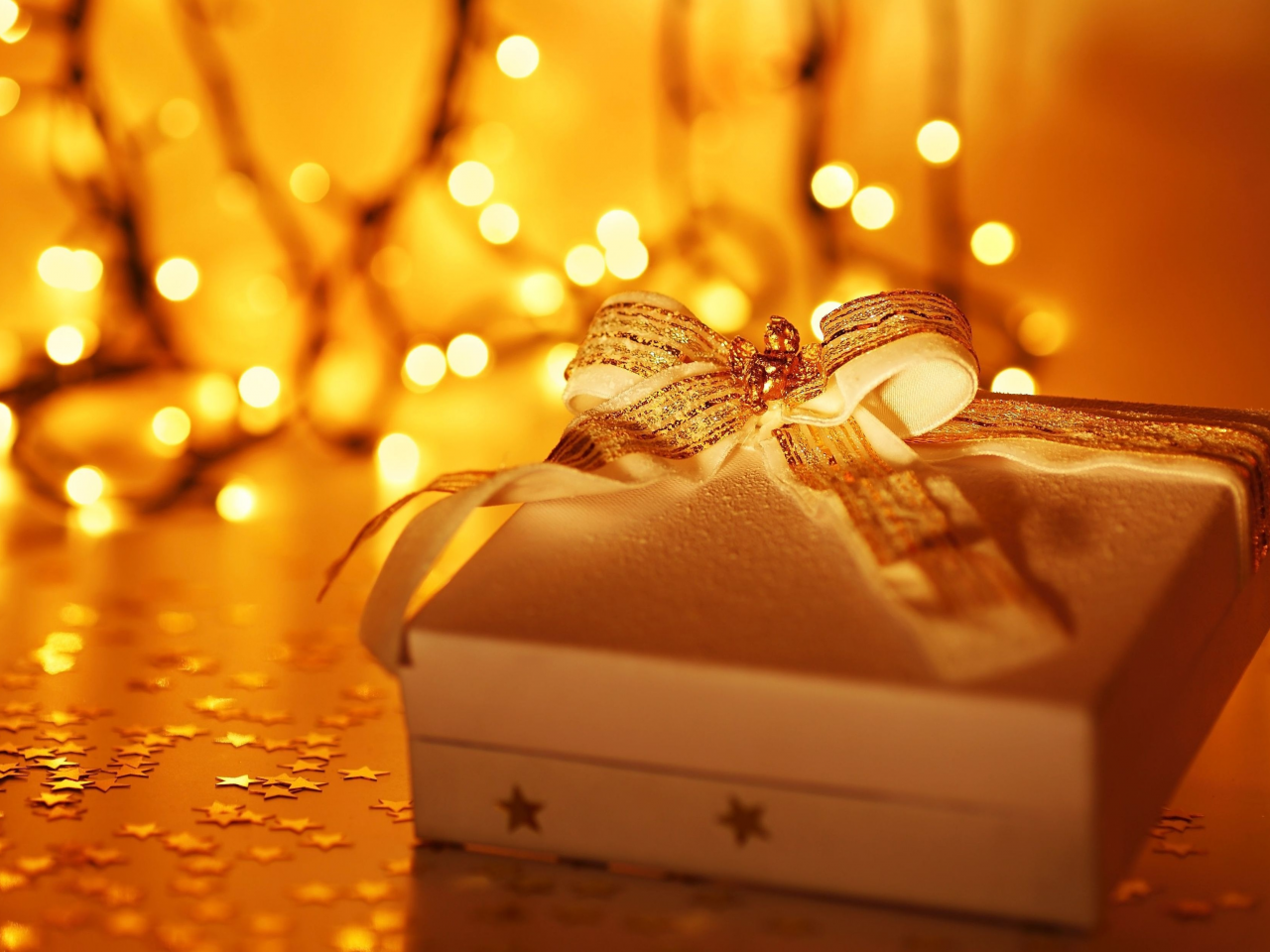 рождество, подарок, праздник, новый год, лента, коробка