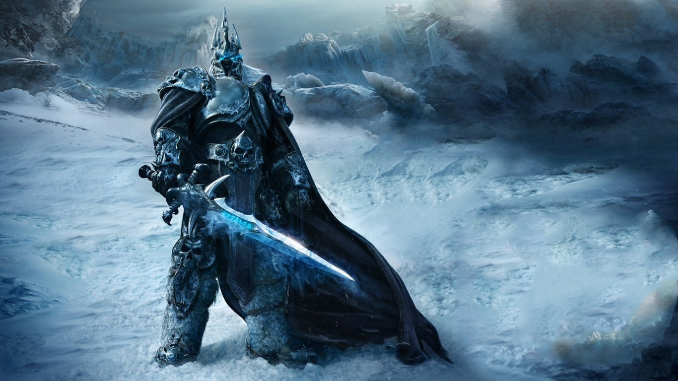 wrath of the lich king, world of warcraft, горы, игра, воин
