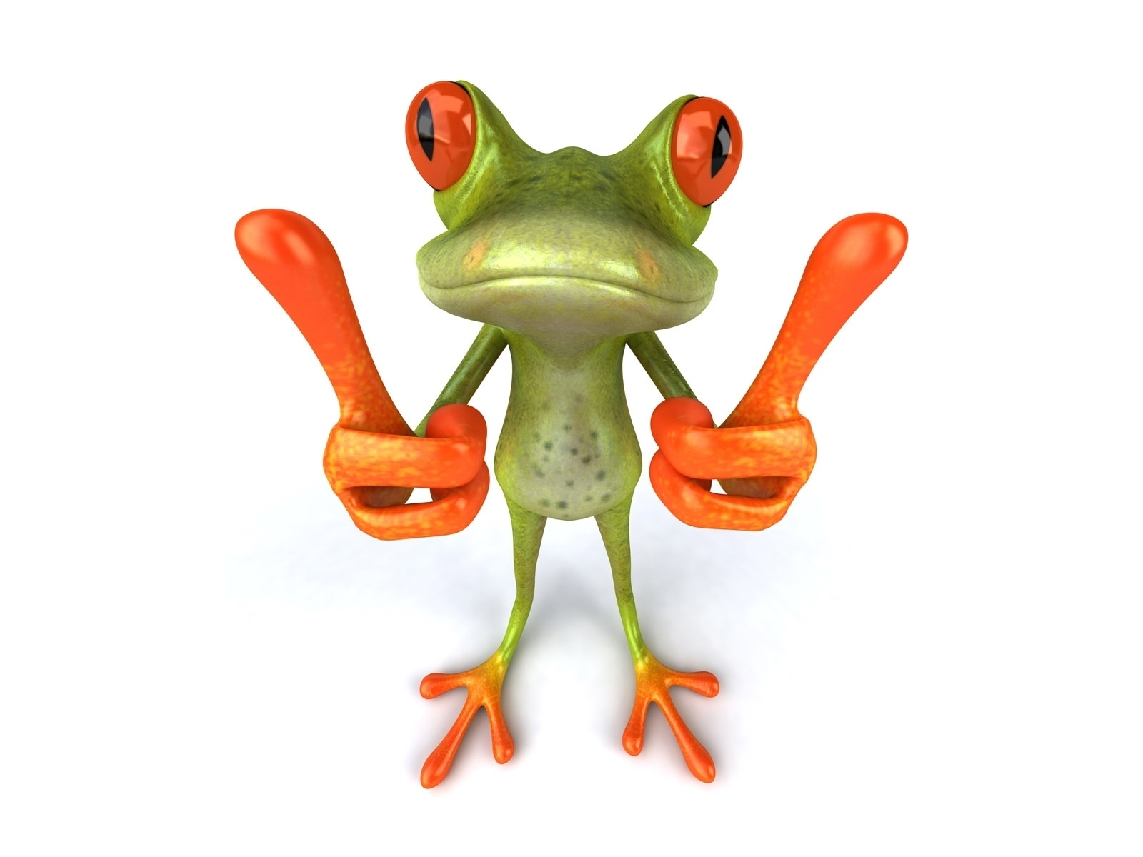 free frog 3d, палецы, ок, графика, лягушка