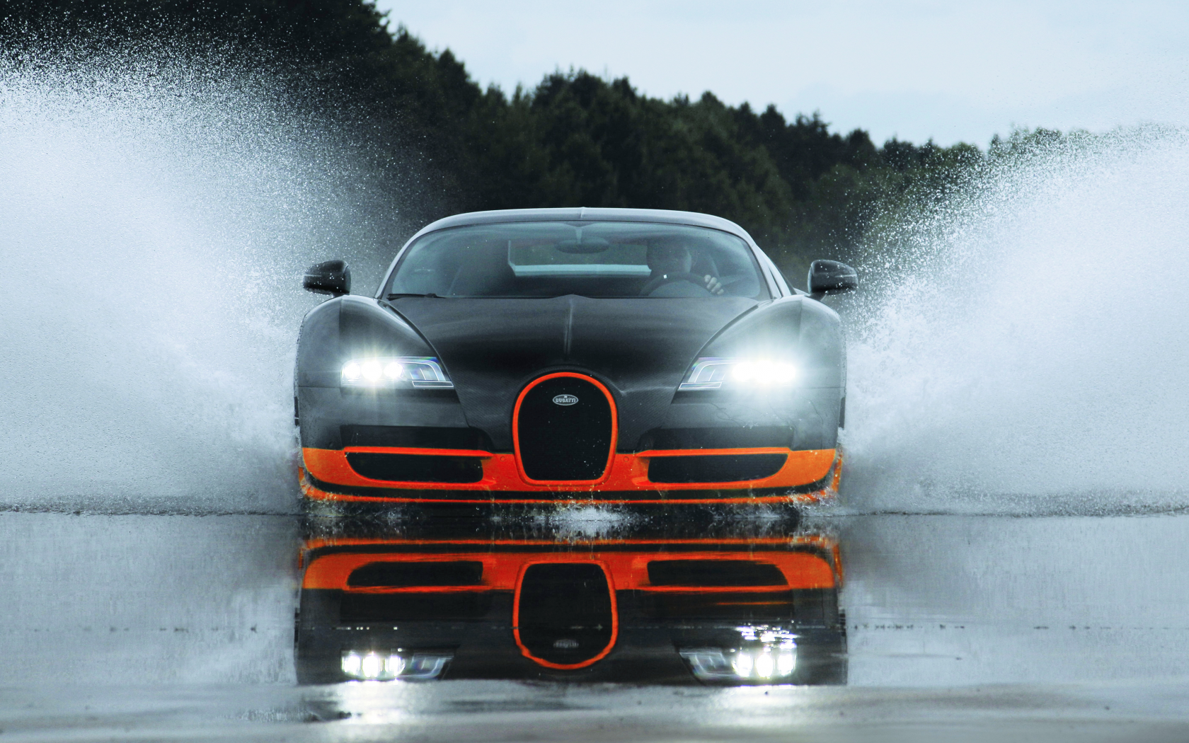 orange, sport, bugatti, super, бугатти, супер, вейрон, wet, veyron, water, splash