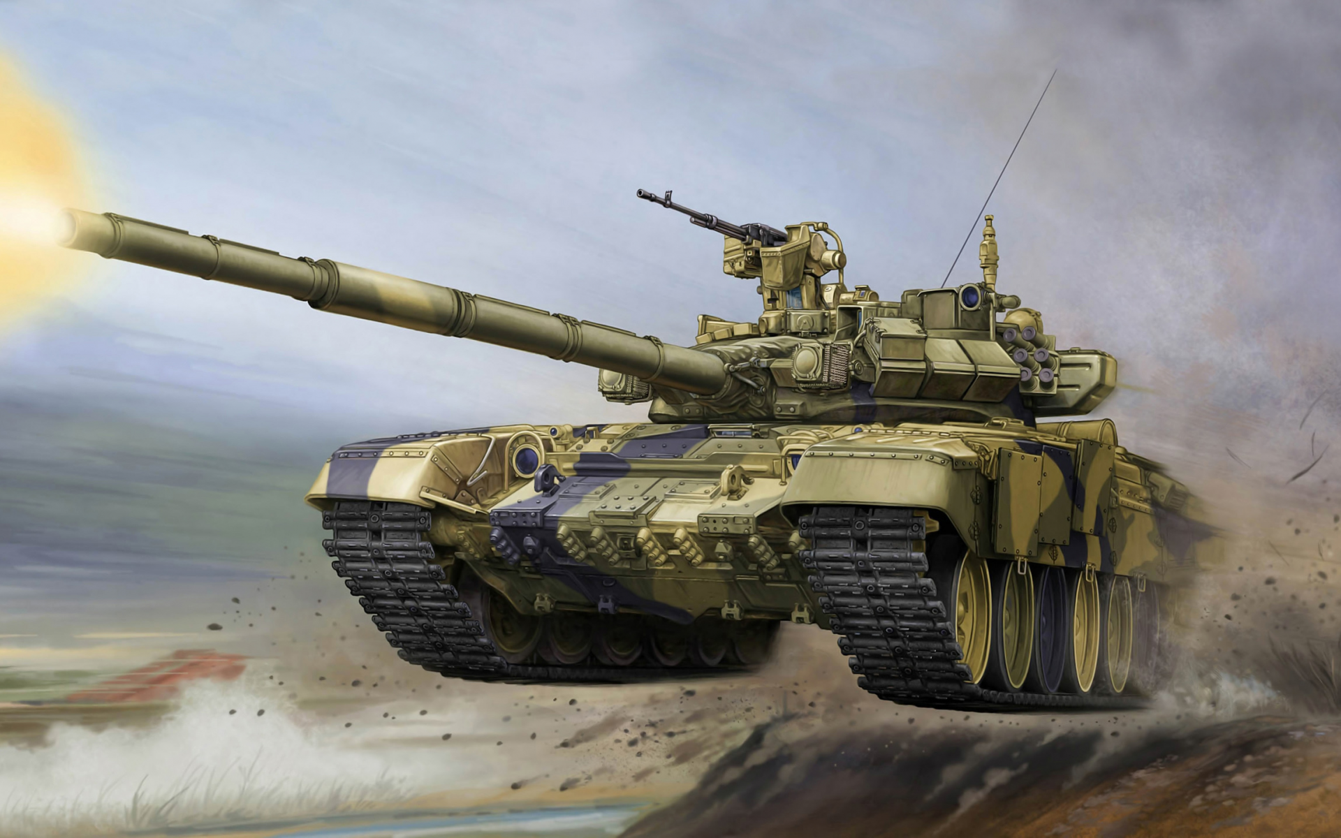 танк, основной, боевой, арт, российский, t-90