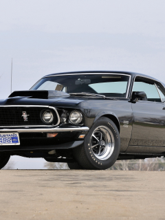 1969, 429, muscle car, mustang, форд, boss, ford, black, мустанг, мускул кар