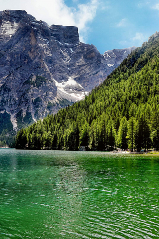 горы, лес, деревья, italy, lago di carezza, италия, природа, озеро