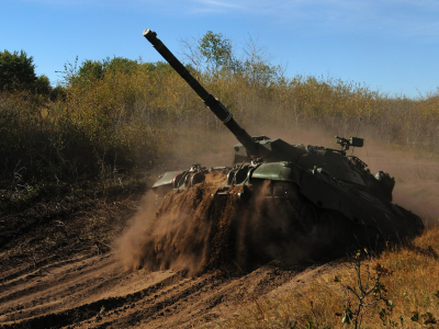 канадский, грязь, дорога, боевой, танк, leopard-c2