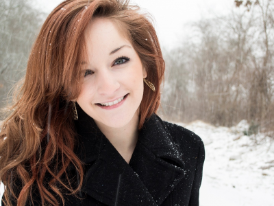 girl, redhead, smile, snow, winter, улыбка, девушка, зима