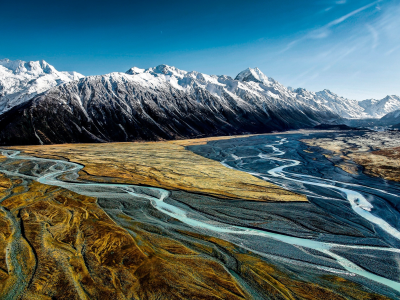 aoraki, national park, mountains, valley, горы, долина, вершины, снег, landscape