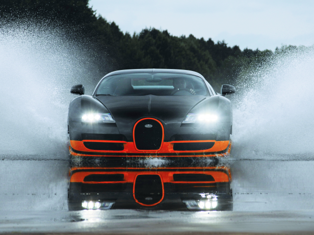 orange, sport, bugatti, super, бугатти, супер, вейрон, wet, veyron, water, splash