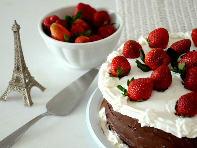 десерт, клубника, ягоды, сладкое, еда, пирожное, торт
