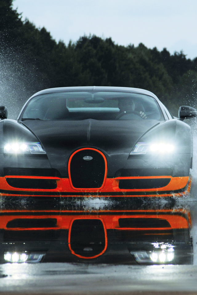 orange, sport, bugatti, super, бугатти, супер, вейрон, wet, veyron, water, splash