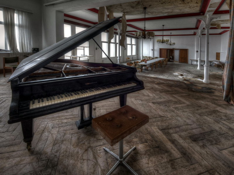 abandoned, decay, hotel sch__fleshimmel, piano