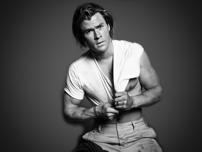 chris hemsworth, журнал_gq_, фотосессия, чб