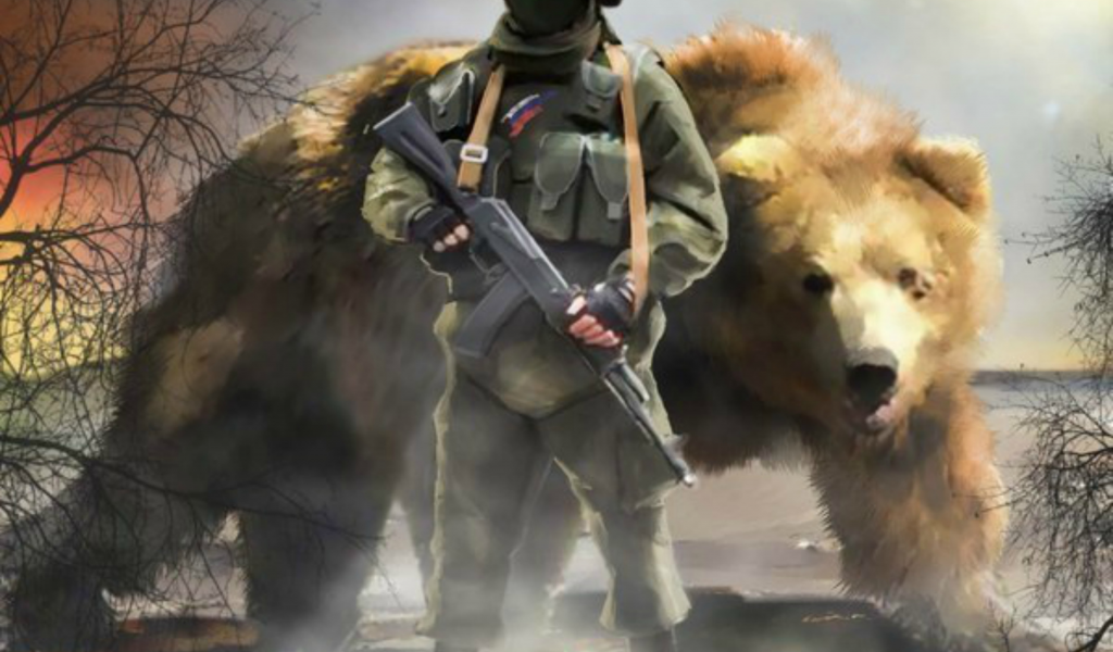 солдат красной армии, медведь, оружие