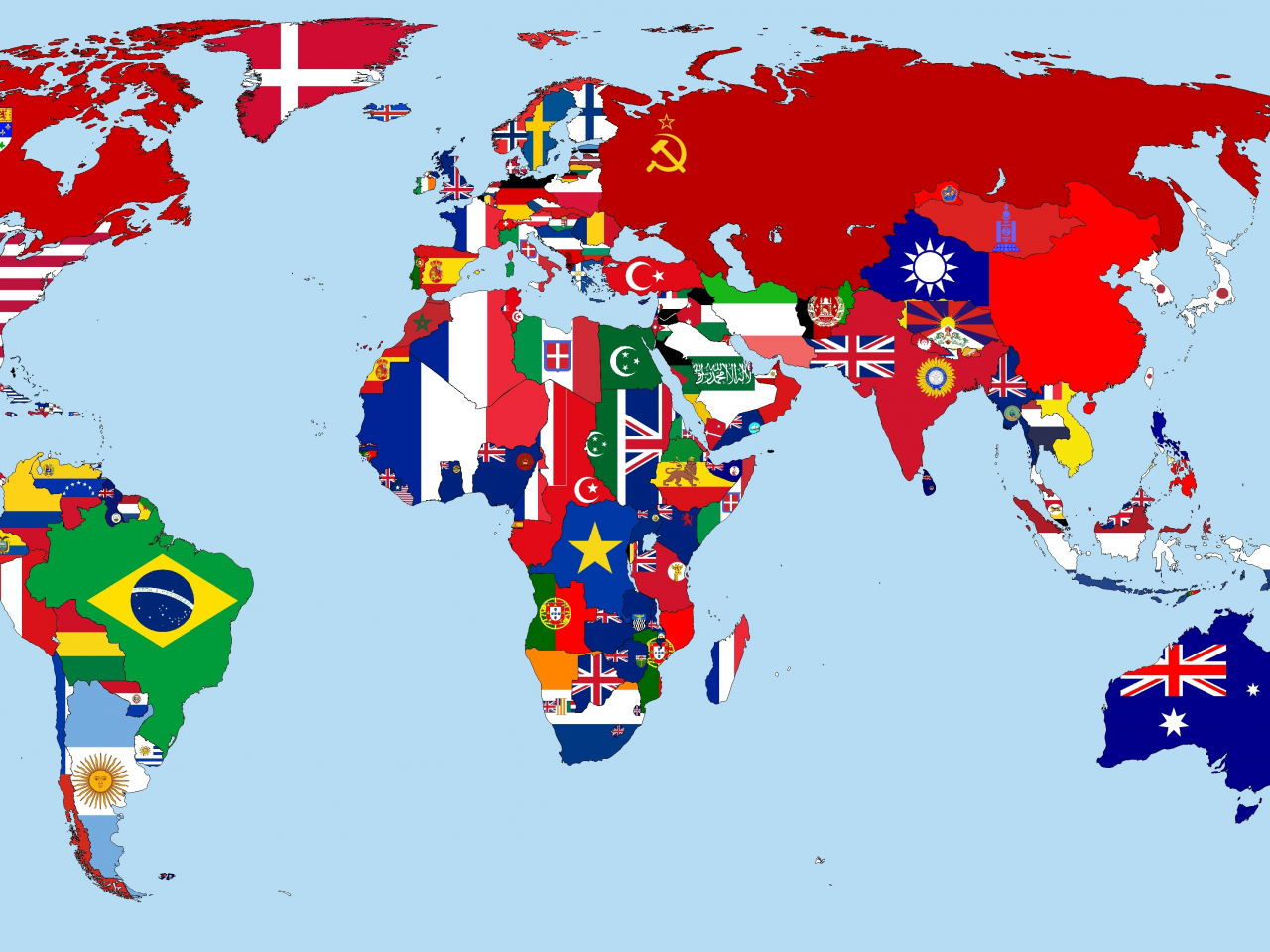 1930, год, флаги, стран, мира, карта