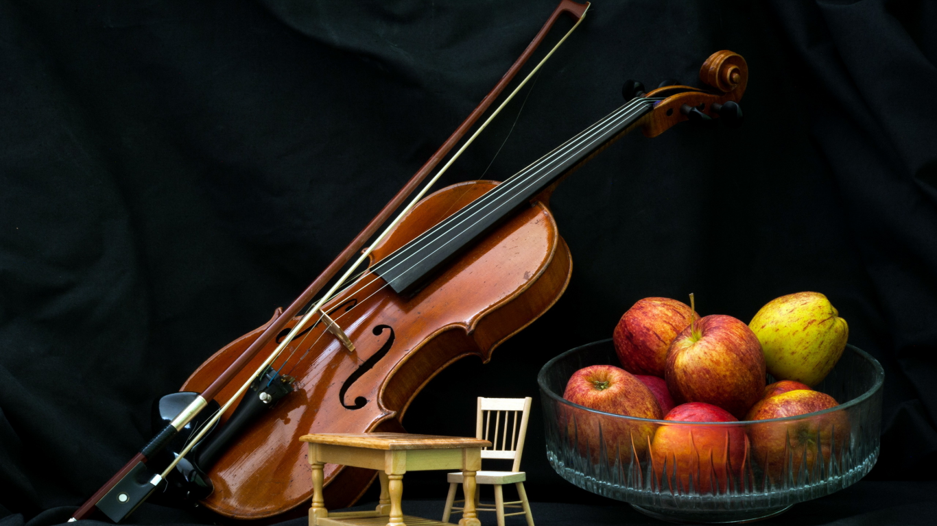 музыка, яблоки, скрипка
