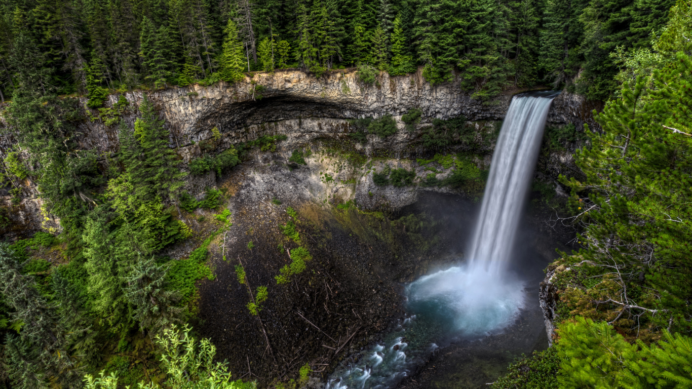 canada, лес, brandywine falls, скала, деревья, водопад, канада