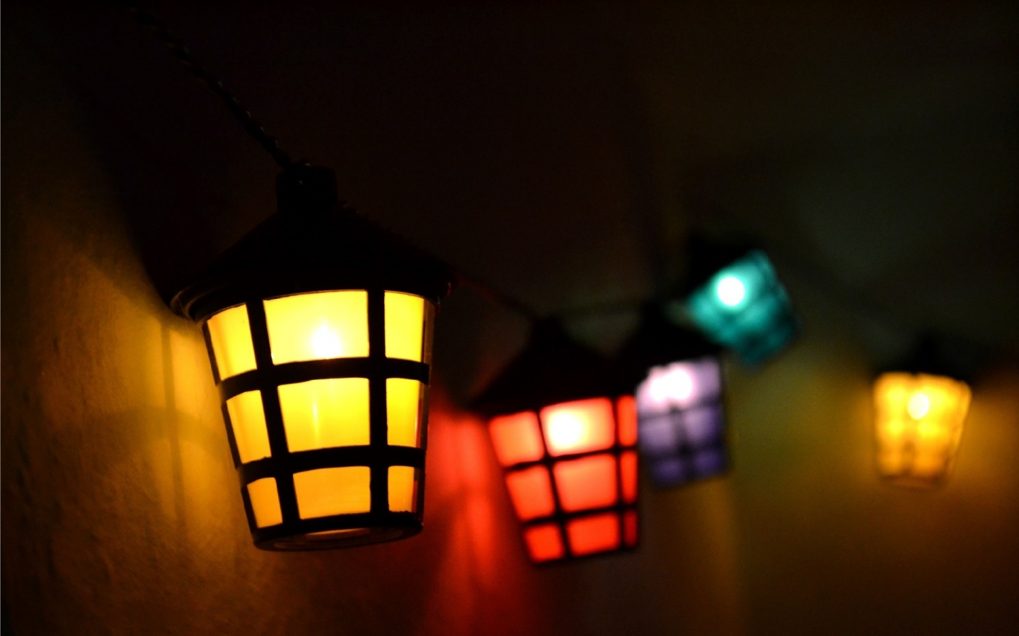 lights, colors, red, blue, purple, yellow, lamp