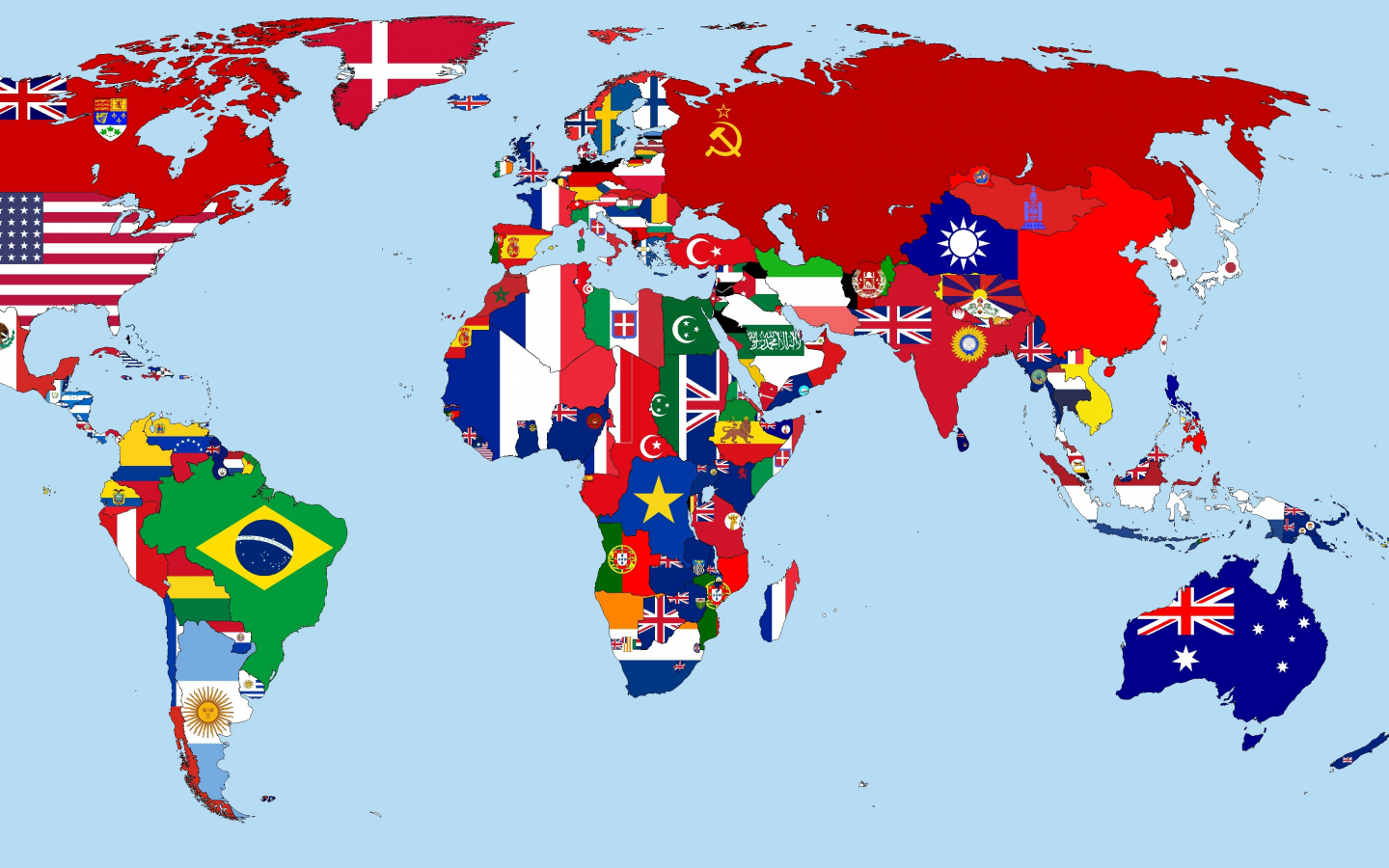 1930, год, флаги, стран, мира, карта