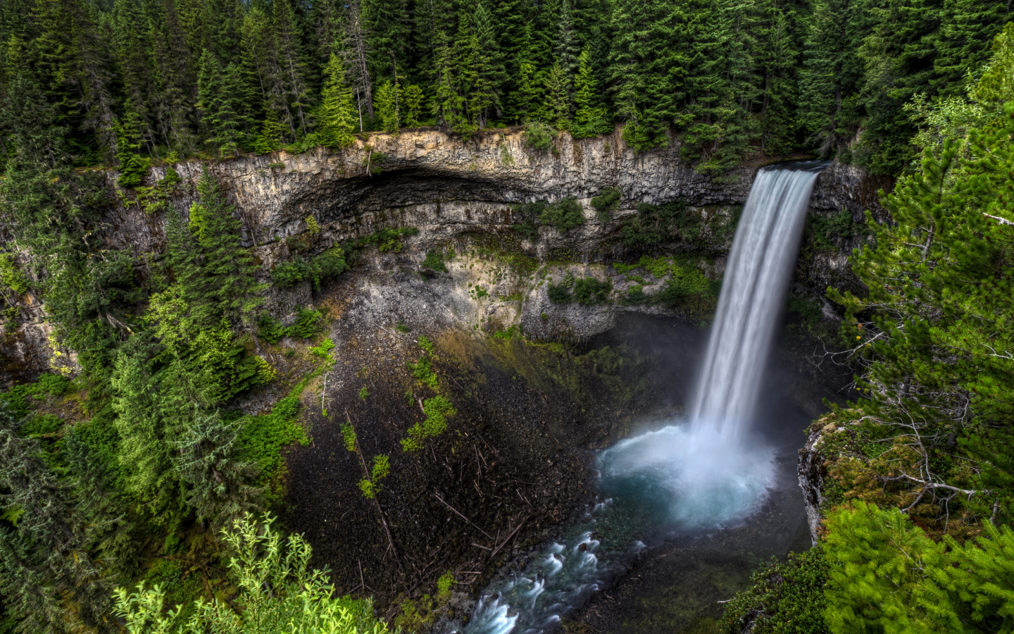 canada, лес, brandywine falls, скала, деревья, водопад, канада