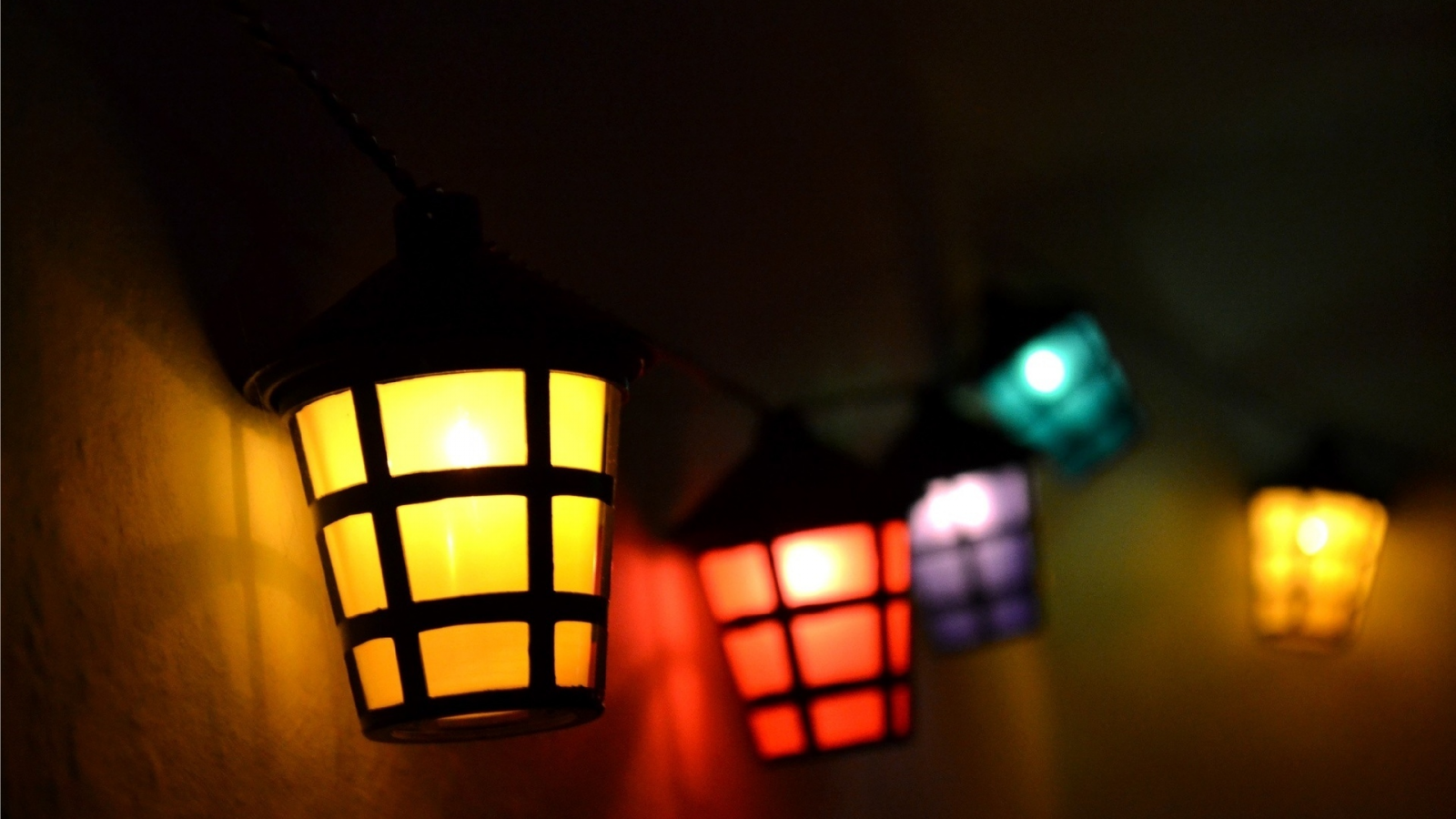 lights, colors, red, blue, purple, yellow, lamp