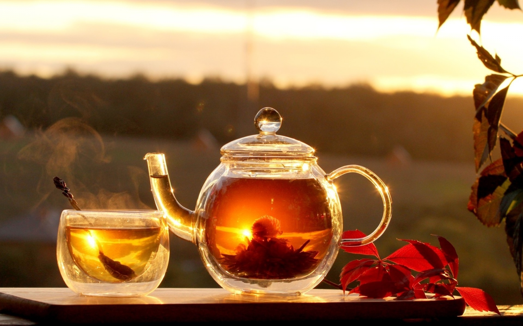 чаепитие, чай, еда, листья, обои, фон, горячий